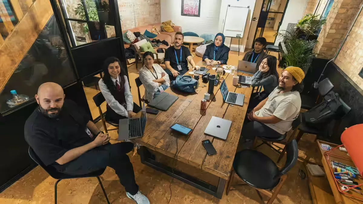 Digital Marketing Co. team collaborating on client SEO and content marketing strategy in Baltimore office
