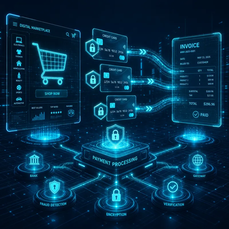 E-commerce and payment processing solutions — Stripe integration, shopping cart, invoicing, subscription billing