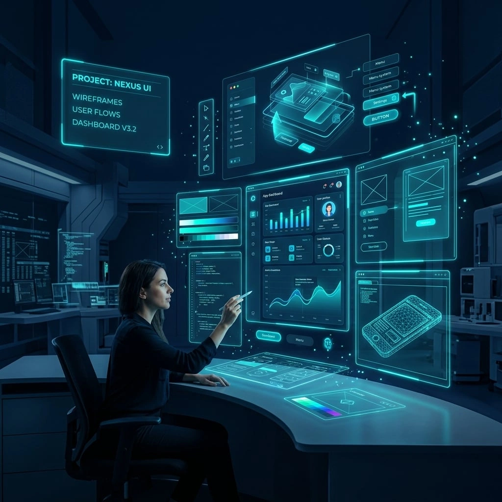UI/UX design and animation services — micro-interactions, dark mode, 3D interactive globe visualization