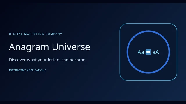 Example preview: Anagram Universe