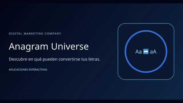 Vista del ejemplo: Anagram Universe