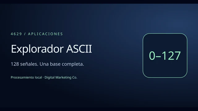 Vista del ejemplo: Explorador ASCII