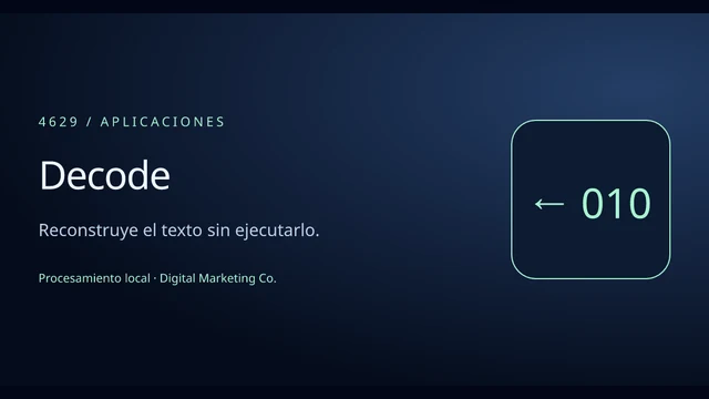 Vista del ejemplo: Decode