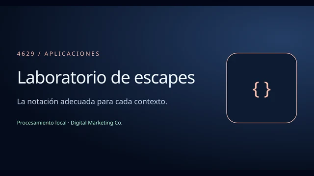 Vista del ejemplo: Laboratorio de escapes