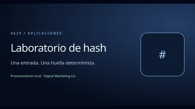 Vista del ejemplo: Laboratorio de hash