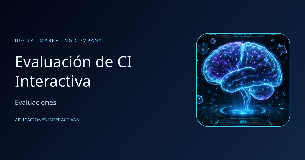 Ilustración de presentación de Evaluación de CI Interactiva; no es una captura de resultados