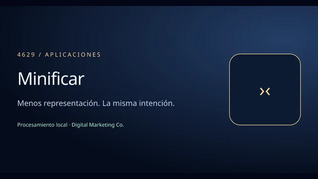 Vista del ejemplo: Minificar