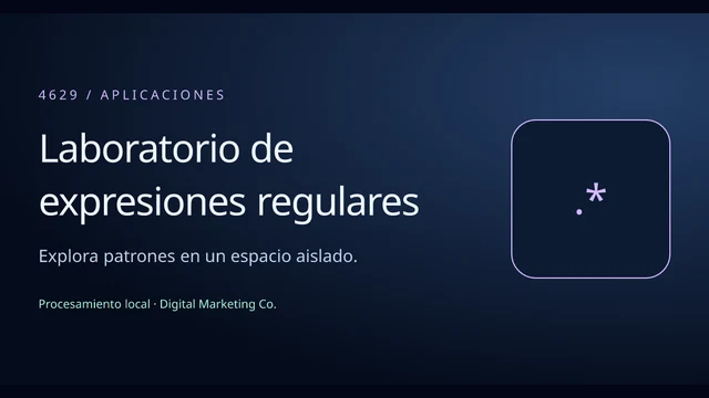 Vista del ejemplo: Laboratorio de expresiones regulares