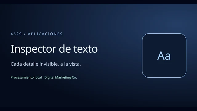 Vista del ejemplo: Inspector de texto