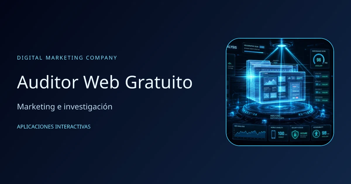 Ilustración de presentación de Auditor Web Gratuito; no es una captura de resultados
