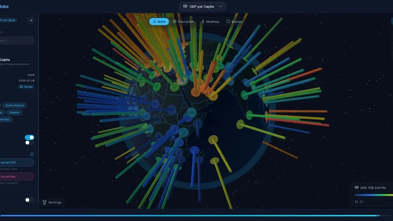 Interactive 3D globe visualization showing geothermal HVAC contractor locations across the United States