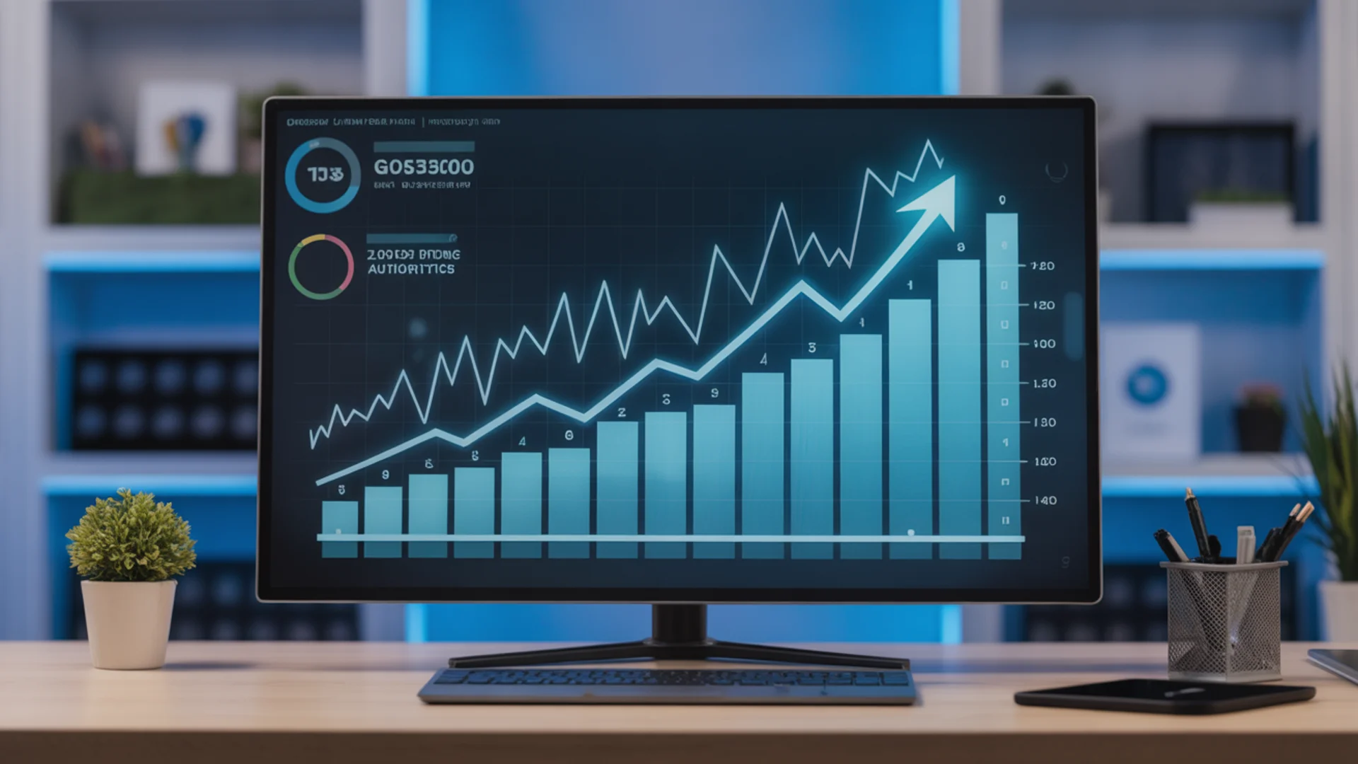 Domain authority and page rank growth analytics dashboard showing SEO metrics improvement through link building