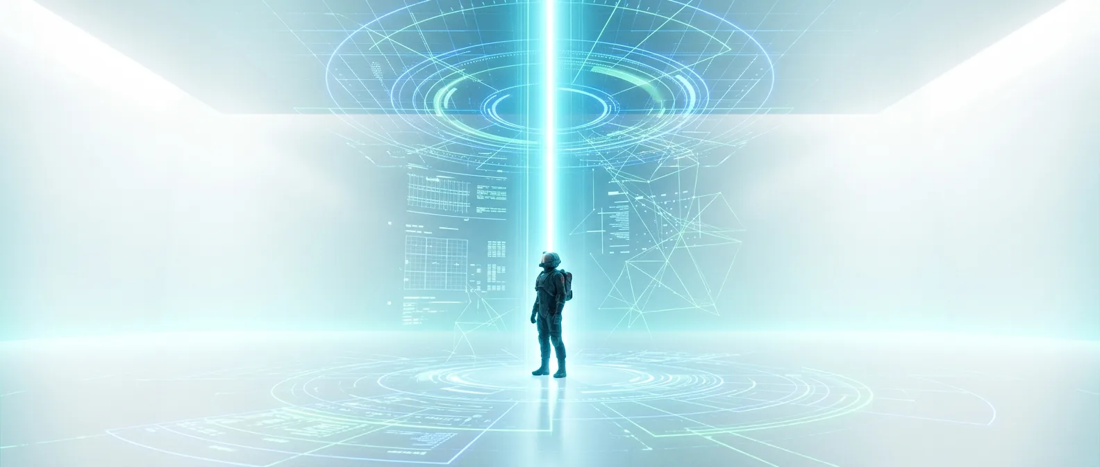 A lone figure spotlighted by a targeting system that selected him through a fault in its own logic — The Guilt Horizon, Chapter Seventeen