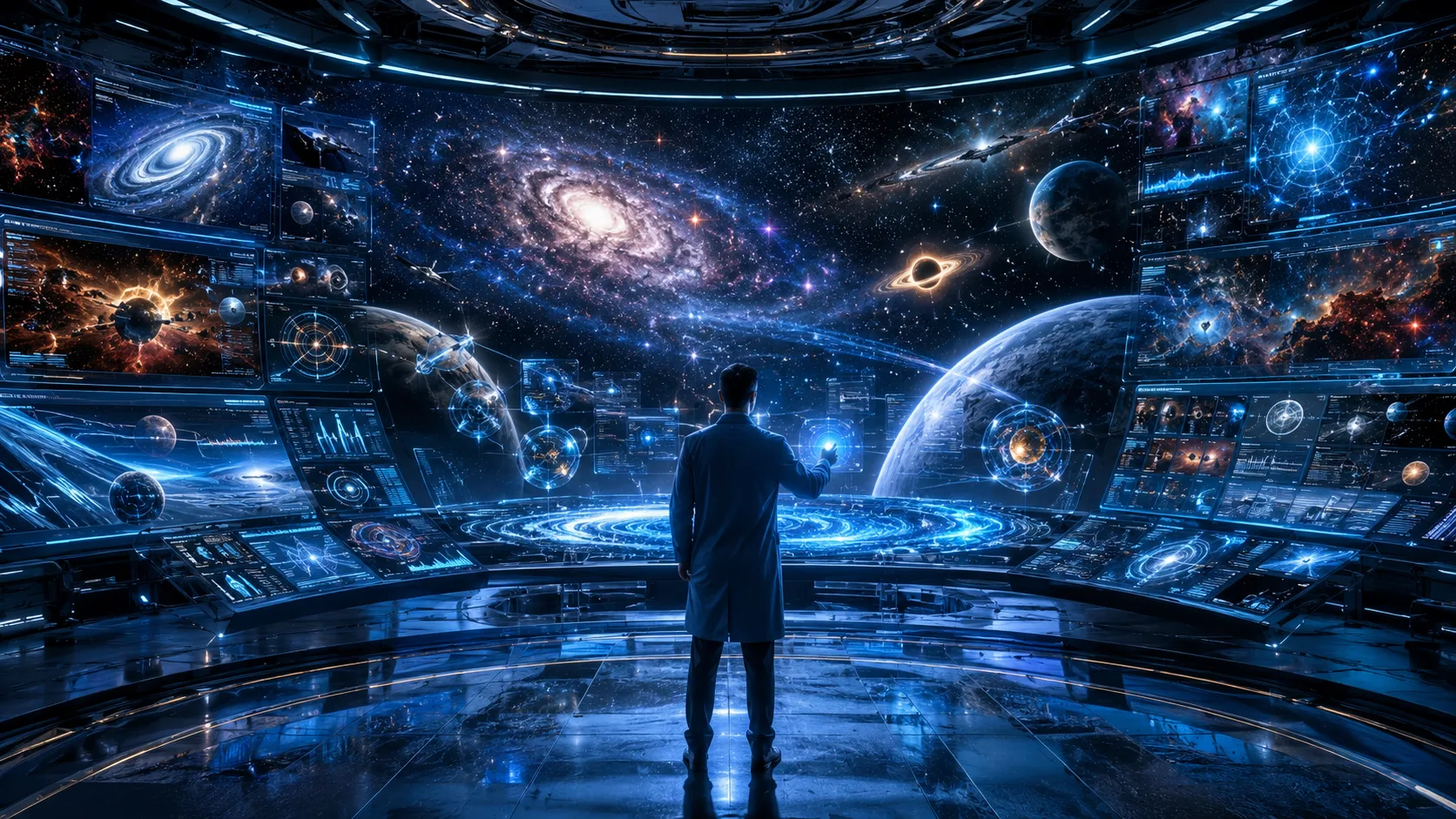 A galactic command bridge for deep-space holographic navigation