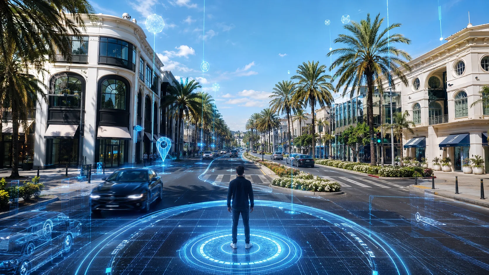 A reconstructed Los Angeles urban roadway rendered as a navigable world