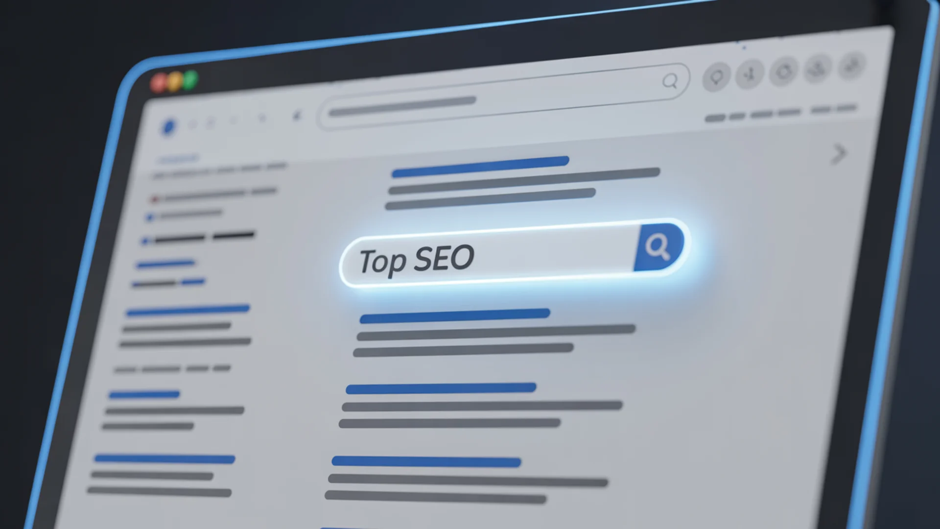 Search engine rankings improvement through strategic link building showing top positions in search results