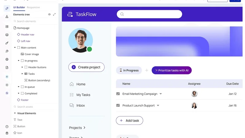 Custom web application development with modern code editor and responsive design across devices