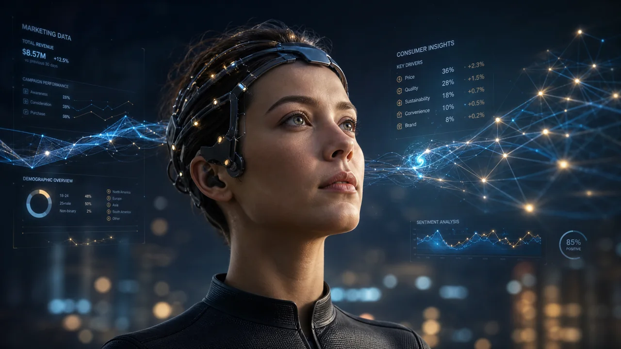 Brain-Computer & Neural Marketing — 2100 & Beyond: una representación de época de este método de marketing estadounidense.
