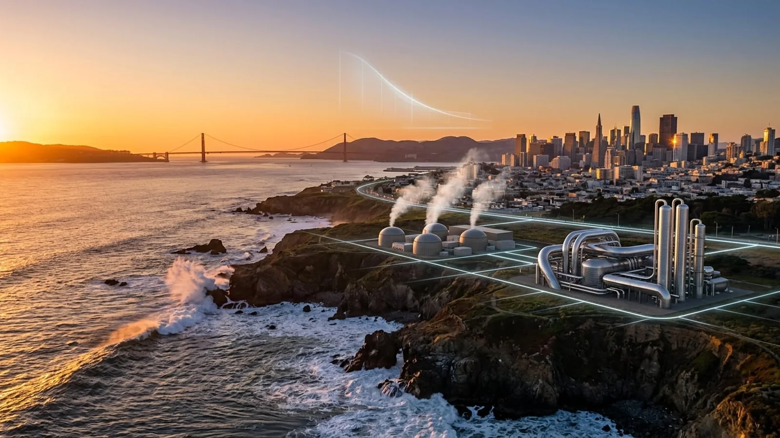 An optimistic, photorealistic vision of the energy future of California: clean power, efficiency, and lower prices
