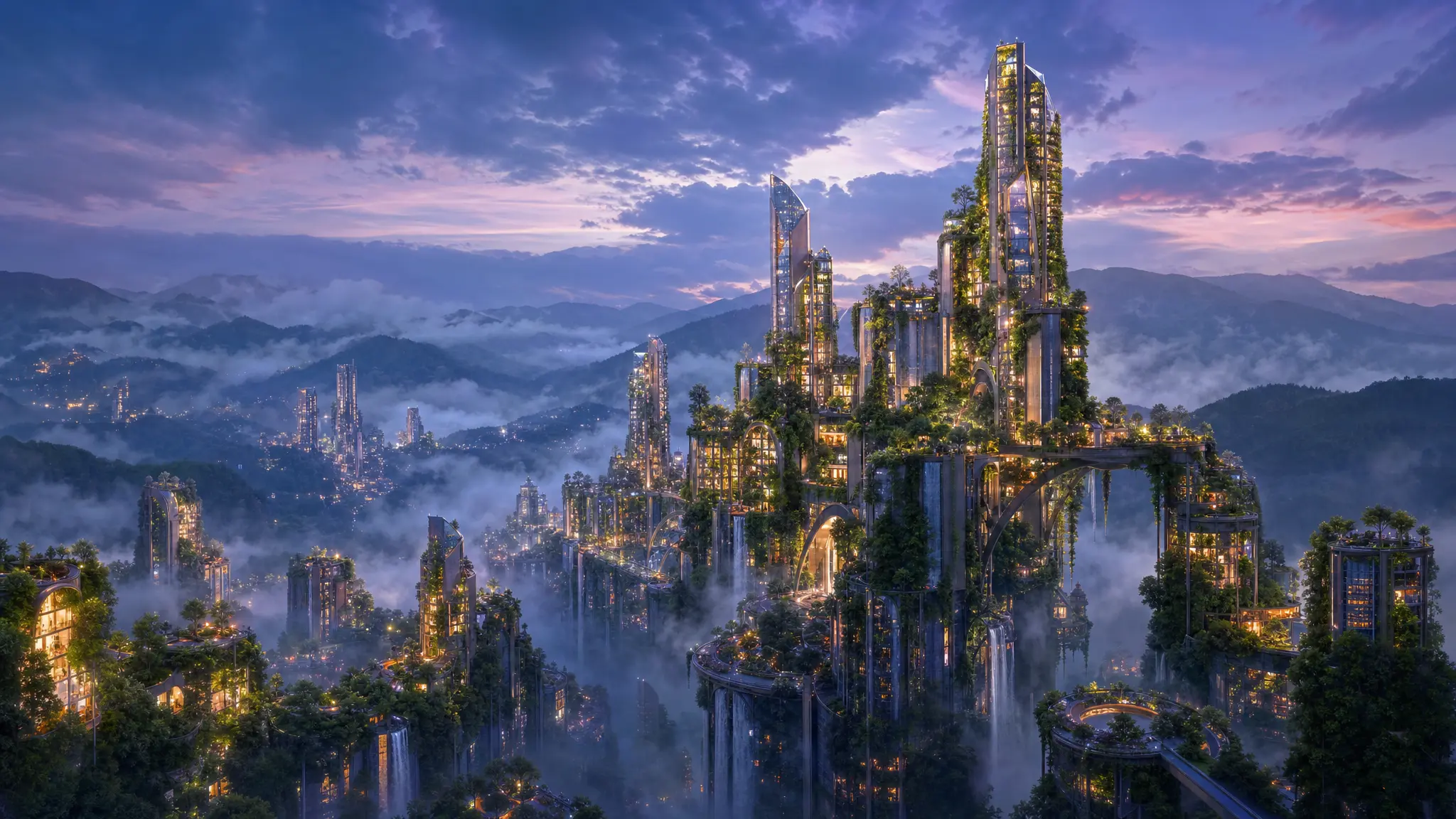 Aethercrest, futuristic city in Appalachian Highlands