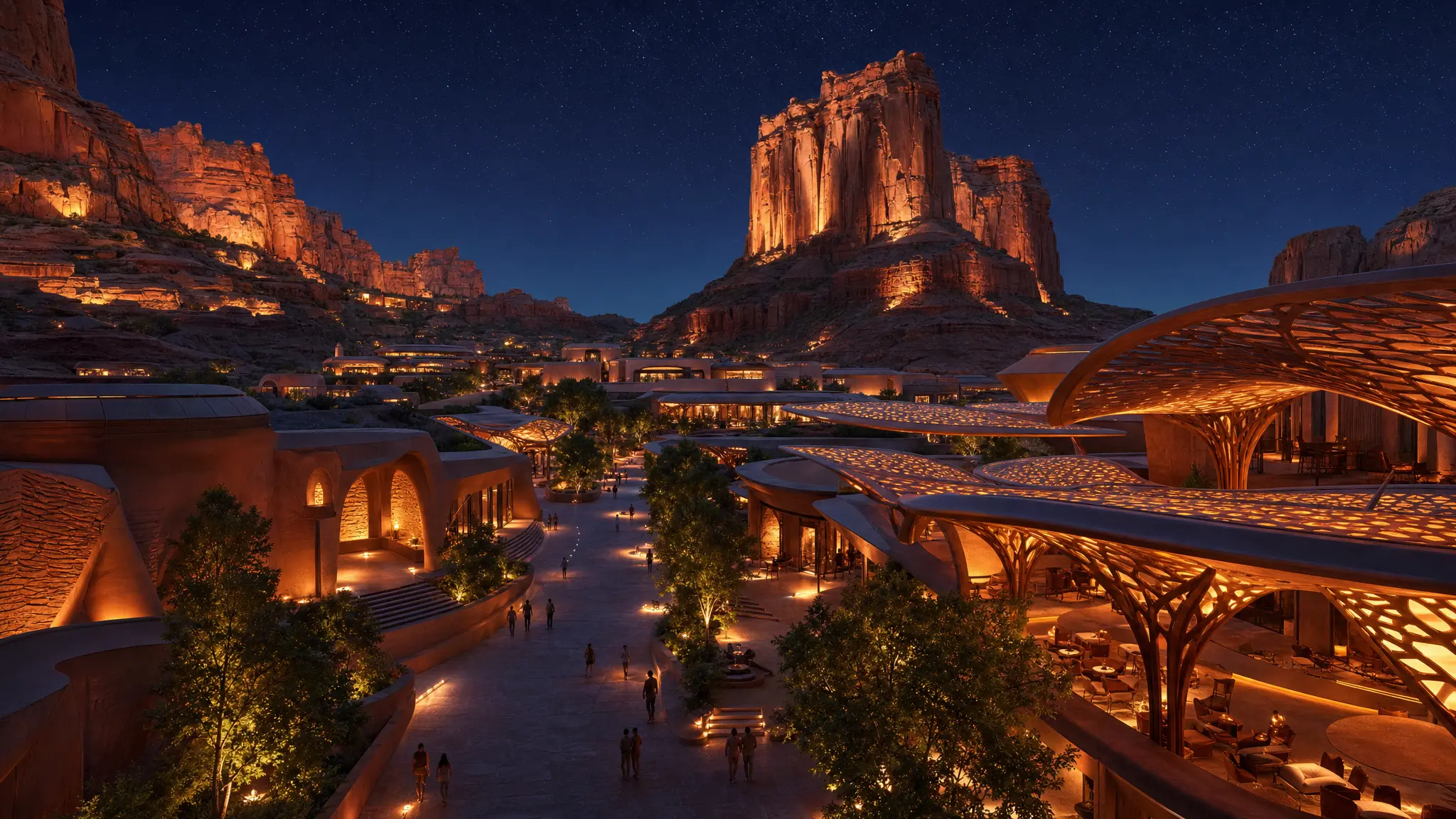 Canyonara, futuristic city in Red Rock Gateway (Utah)