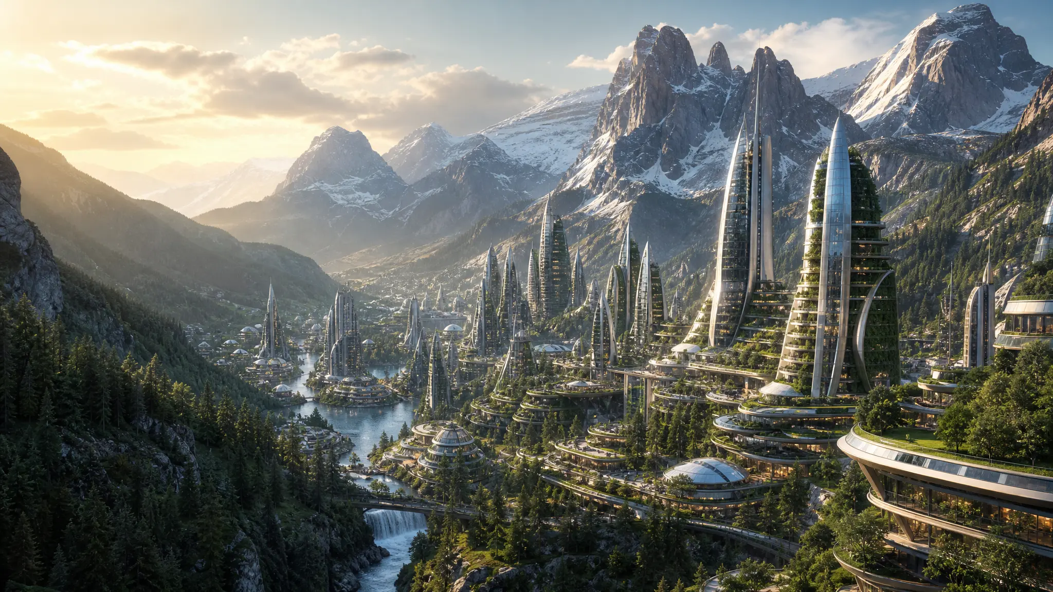Summara, futuristic city in Rocky Mountain Crest